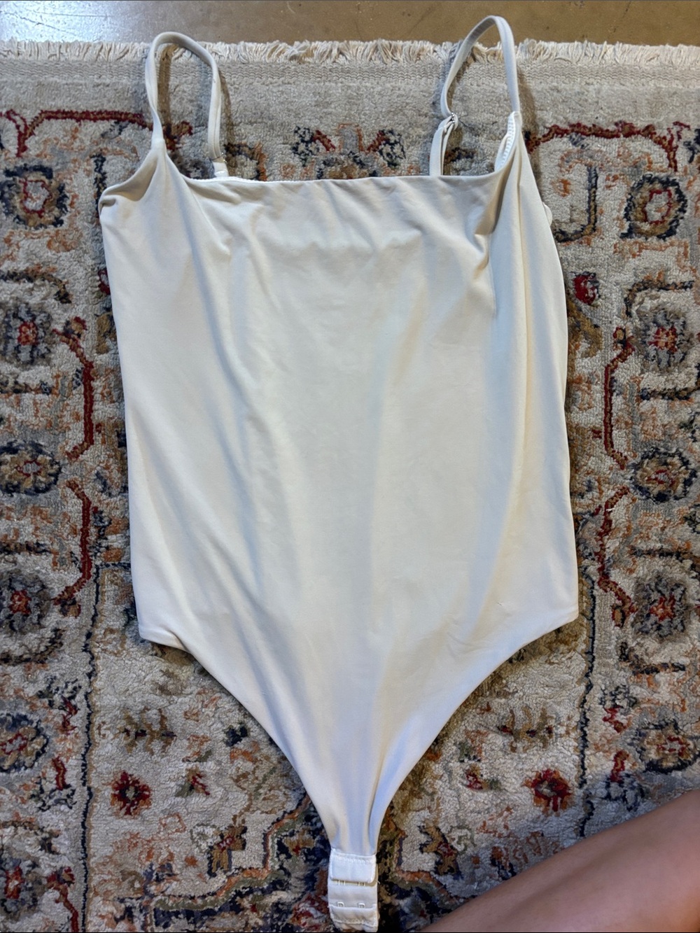 Amazon Cream Women's Sleeveless Bodysuit with Adjustable Straps